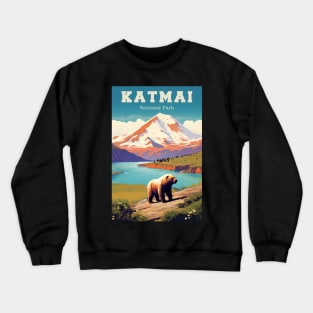 Katmai National Park Travel Poster Crewneck Sweatshirt